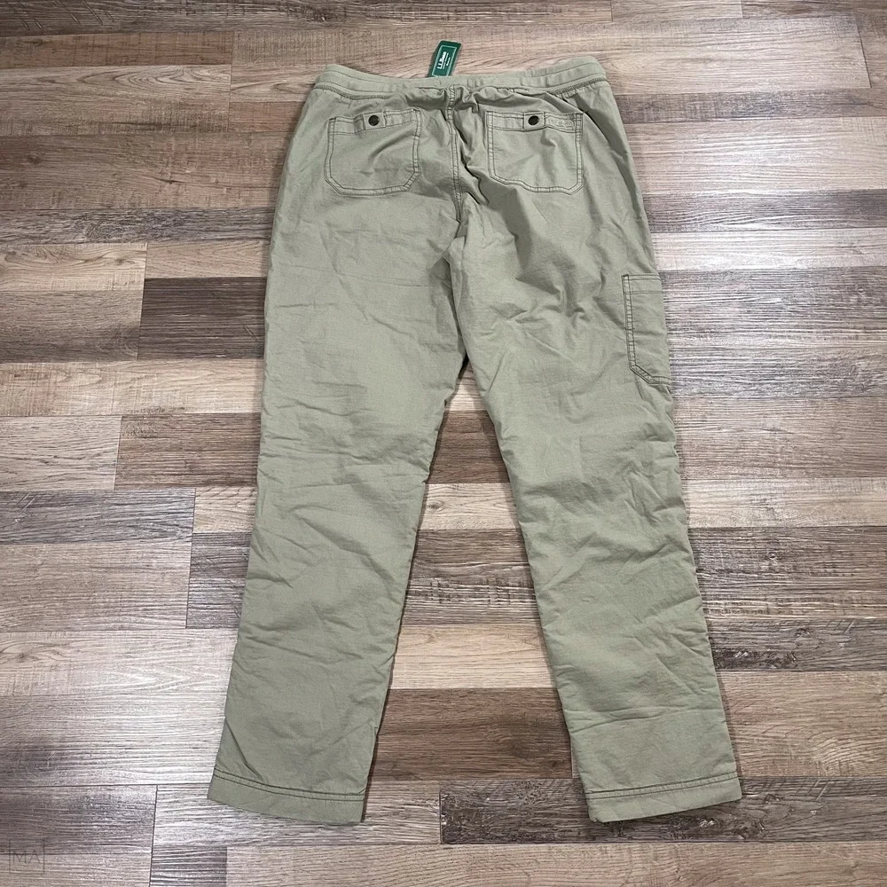 NEW L.L. Bean Women's Pants Pull On Fleece Lined Hiking Gorpcore M Green - Picture 8 of 8